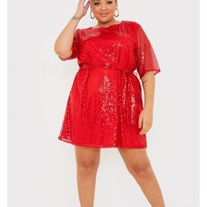 NWT Red Sequin Shift dress!